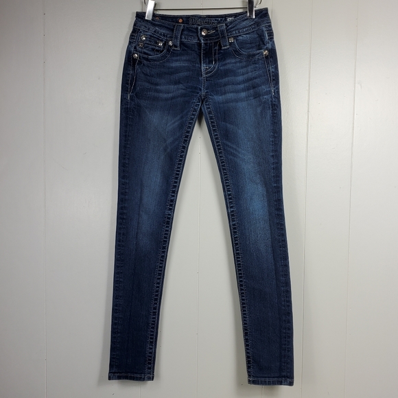 Miss Me Cross studded rhinestone bling jeans size 25 - Picture 13 of 14